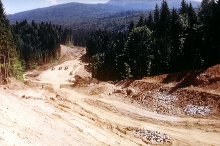 Grobaustelle im Frauenauer Wald im Juni 2008
